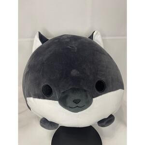 Takashoji Amuse Black Dark Gray Shiba Inu Dog Plush Kuroshiro Shiba-Chan 11" NWT